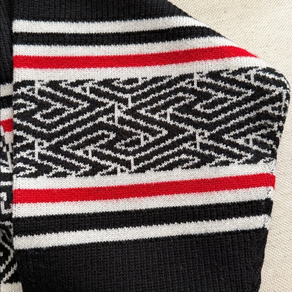 Versace Black Crewneck Sweater with Red and White Details- Size 52 (L) - Picture 6 of 11